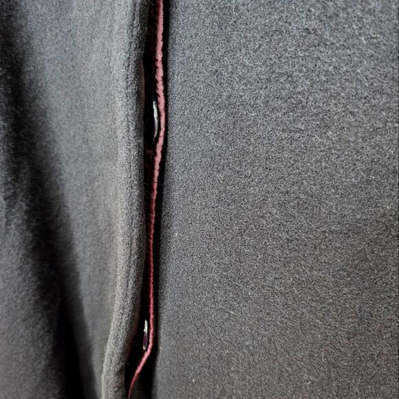 Larry Levine Designs Long Wool Blend Faux Fur Collared Hidden Button Coat Sz 12 - Picture 10 of 10